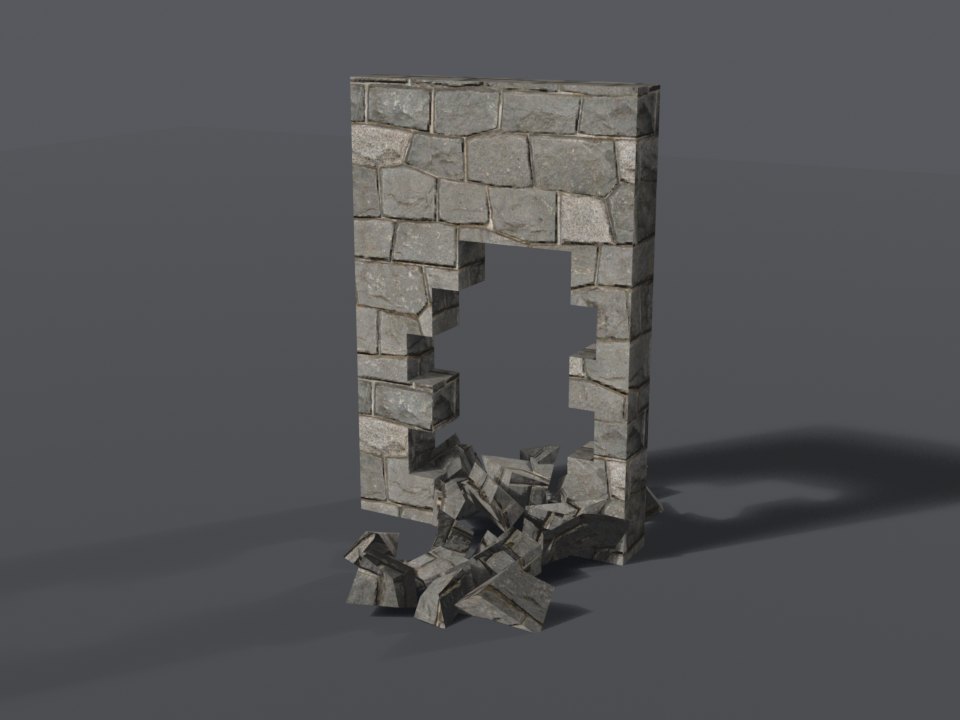 Fitted basalt wall, breached