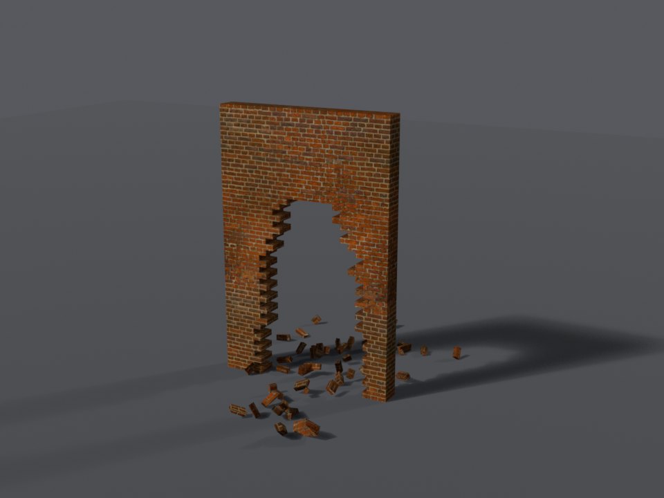 Red brick wall, breached