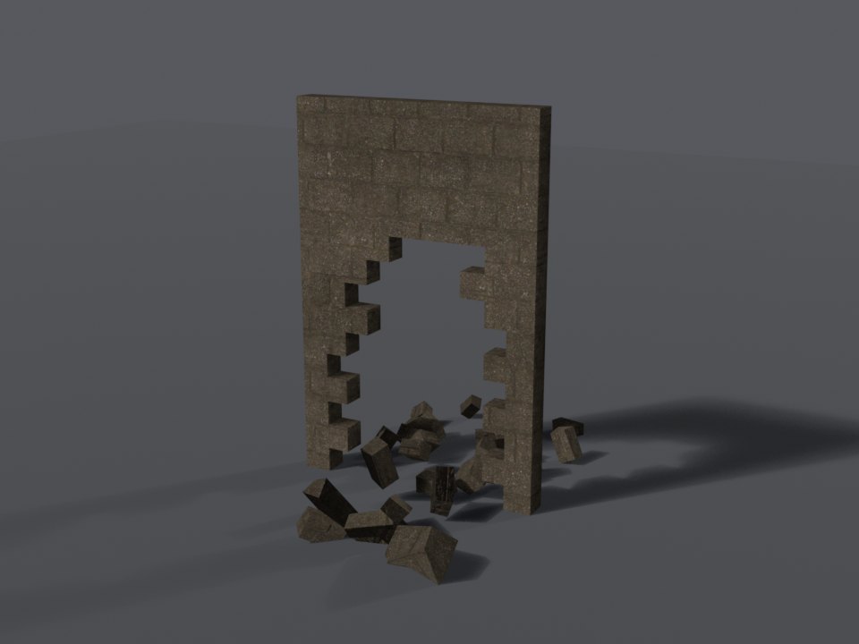 Cinder block wall, breached