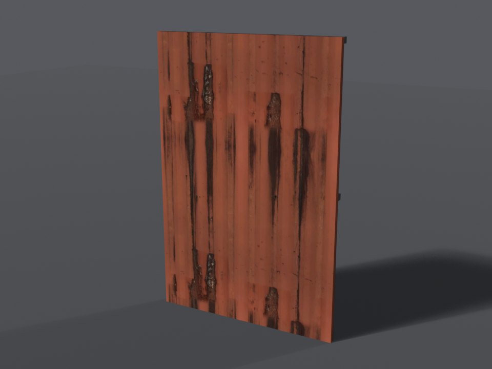 Rusted sheet-steel wall