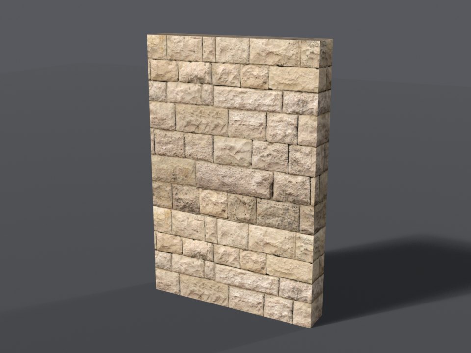 Sandstone block wall