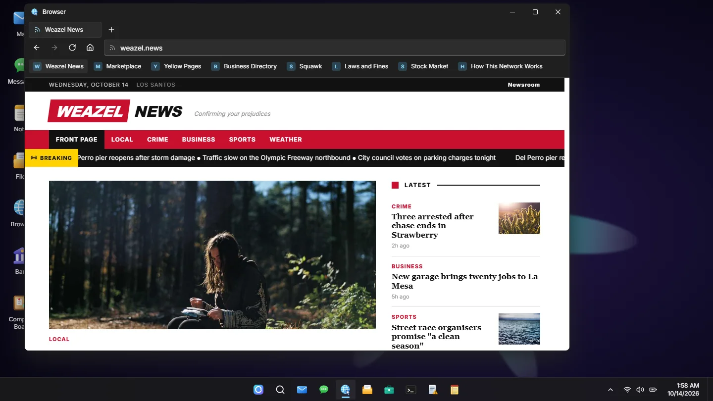 Weazel News in the Browser, live from sd-phone