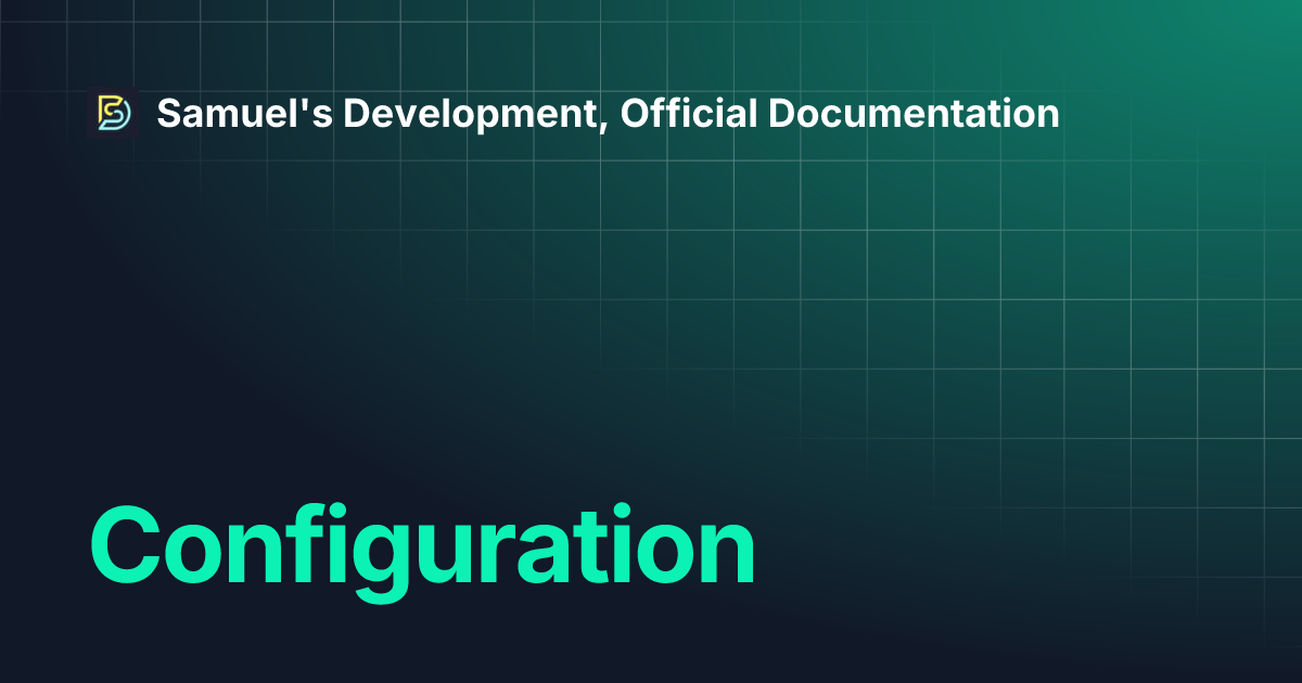 configuration-samuel-s-development-official-documentation